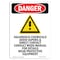 Signmission OSHA Danger Sign, 10" Height, Rigid Plastic, Hazardous Chemicals, Portrait, V-1309 OS-DS-P-710-V-1309 - alternate 1